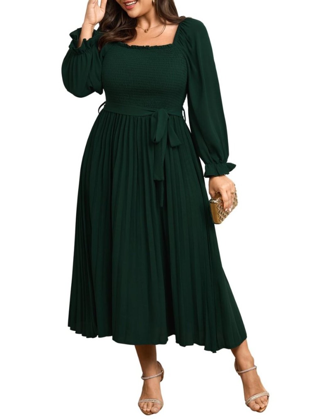 Women's Plus Size Maxi Dress Pleated Semi Formal Dress